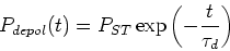 \begin{displaymath}
P_{depol}(t)=P_{ST}\exp\left(-\frac{t}{\tau_{d}}\right)
\end{displaymath}